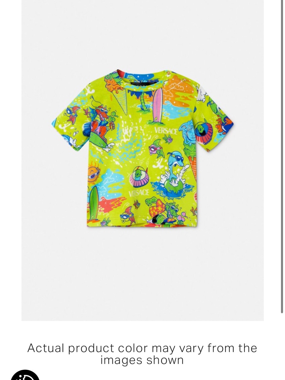 Versace Neon Lime Surf Graphic Kids Tee